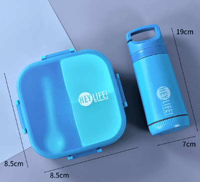 Boîte à Lunch Gamelle en Plastique de 900 ml avec Bouteille D'eau de 350 ml