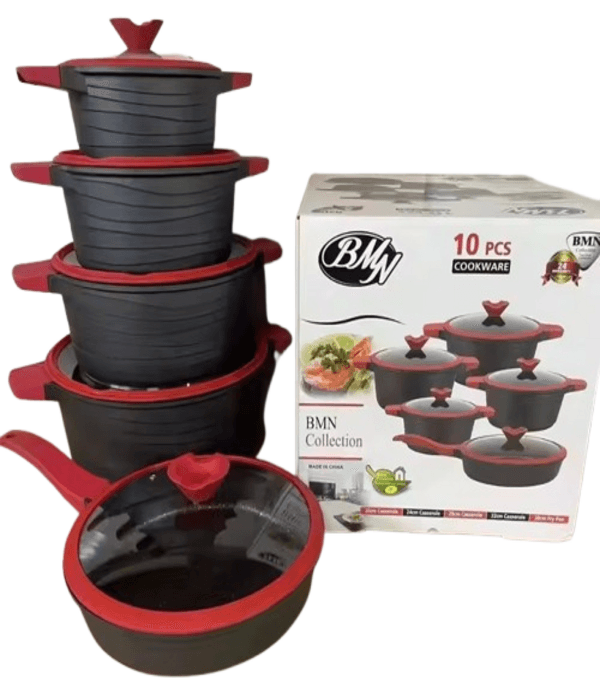 Ensemble d'Ustensiles de Cuisine en Aluminium Antiadhésif Lot de 10 pièces 8kg Garantie 1 Mois