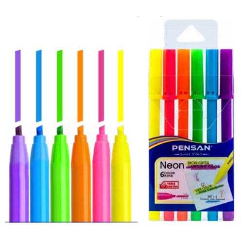 PENSAN Marqueur NEON HIGHLIGHTER 6 couleurs